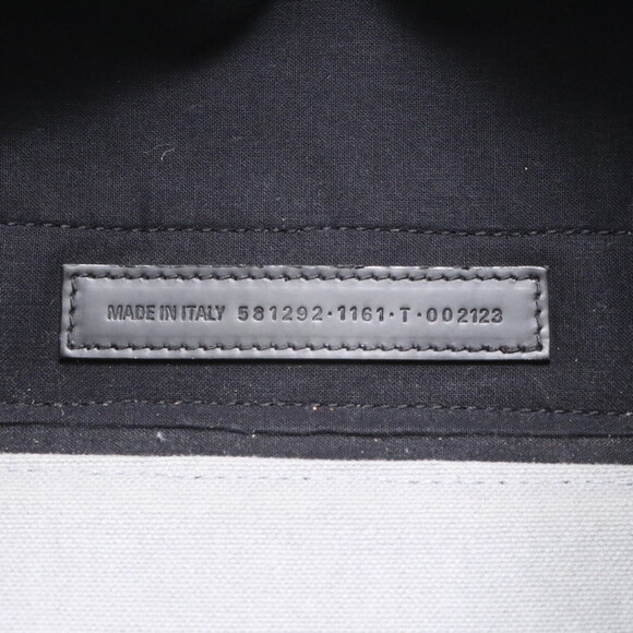 Balenciaga Navy Cabas 581292 Leather Canvas Tote Bag Shoulder Handbag Gray Wo... - Picture 11 of 11